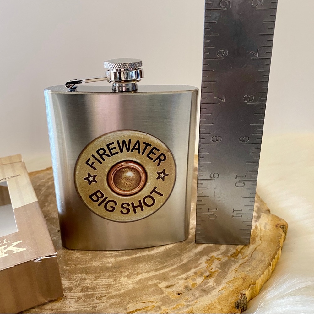 Man Gear 7oz.🔥Firewater Stainless Steel Flask 🥃